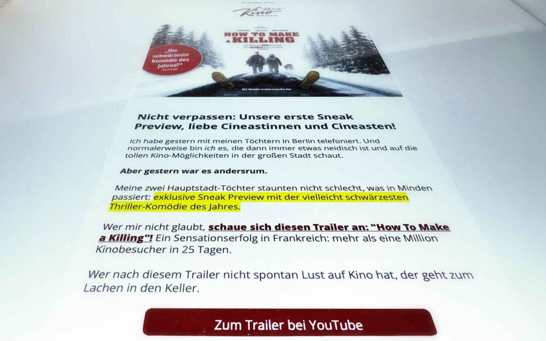 Wow, war das ein Kino-Fest gestern! Sneak Preview, volles Haus und ein Grußwort des neuen Beigeordneten