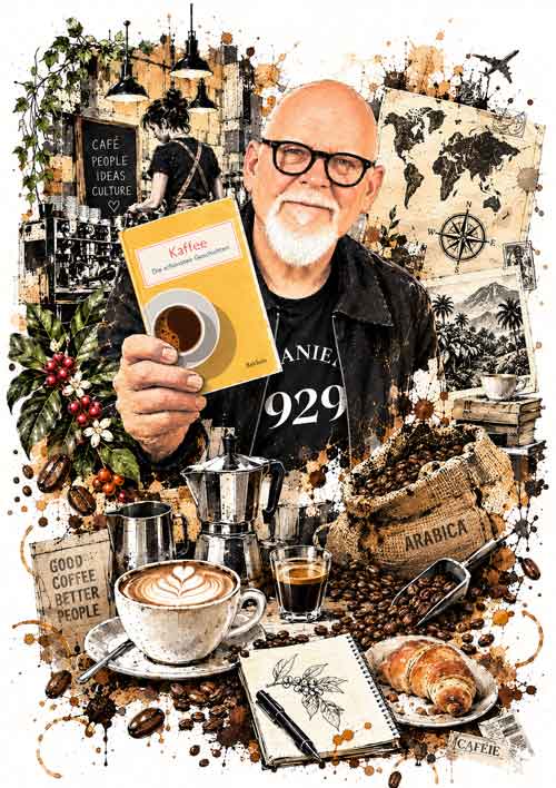 Bernd Gieseking zeigt sein Buch "Kaffee", das er als Herausgeber bei Reclam veröffentlicht hat